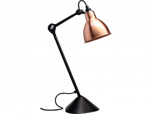 DCWéditions - Lampe Gras N°205 - Tafellamp - Black/Copper - Arm: 39 x Rod: 20 x Shade: Ø: 14 cm