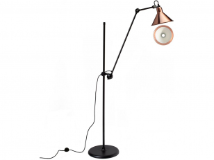 DCWéditions - Lampe Gras N°215 - Vloerlampen - Black/Copper/White - Arm: 73 x Bar: 135 x Rod: 20 cm