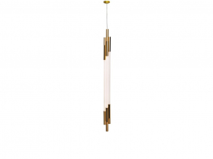 DCWéditions - Org Pendant Vertical - Pendant lamp - Gold - L: 160 x W: 7,7 cm