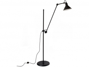 DCWéditions - Lampe Gras N°215 - Vloerlampen - Black/Black - Arm: 73 x Bar: 135 x Rod: 20 cm