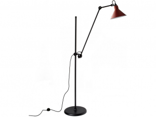 DCWéditions - Lampe Gras N°215 - Vloerlampen - Black/Red - Arm: 73 x Bar: 135 x Rod: 20 cm