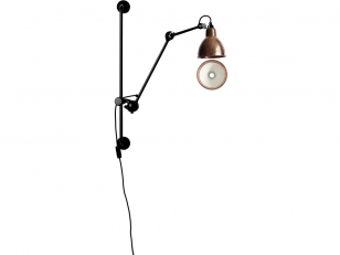 DCWéditions - Lampe Gras N°210 - Wandlamp - Black/Copper/Raw/White - Arm: 39 x Bar: 78 cm