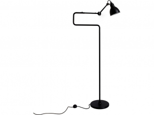 DCWéditions - Lampe Gras N°411 - Vloerlamp - Black/Black - Double elbow: 36 - 72 x Rod: 20 x Bar: 105 + 16 cm
