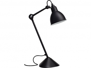 DCWéditions - Lampe Gras N°205 - Tafellamp - Black/Black - Arm: 39 x Rod: 20 x Shade: Ø: 14 cm