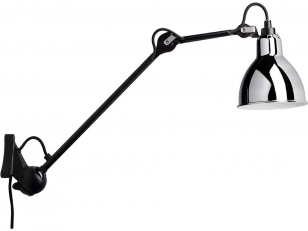 DCWéditions - Lampe Gras N°222 - Wandlamp - Black/Chrome - Arm: 40 x Rod: 20 cm