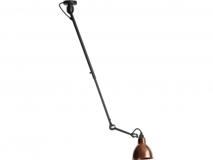 DCWéditions - Lampe Gras N°302 - Pendant lamp - Black/Copper/Raw - Adjustable arm: min. 54 - max. 92 x Rod: 20 cm