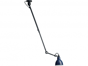 DCWéditions - Lampe Gras N°302 - Pendant lamp - Black/Blue - Adjustable arm: min. 54 - max. 92 x Rod: 20 cm