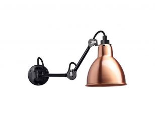 DCWéditions - Lampe Gras N°204 - Wandlamp - Black/Copper - Arm: 17 x Rod: 20 x Shade: Ø: 15,3 cm