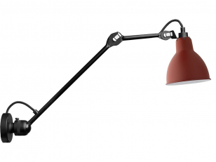 DCWéditions - Lampe Gras N°304 L40 - Wandlamp - Black/Red - Arm: 40 x Rod: 20 cm