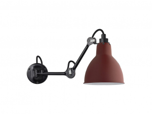 DCWéditions - Lampe Gras N°204 - Wandlamp - Black/Red - Arm: 17 x Rod: 20 x Shade: Ø: 15,3 cm
