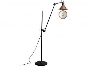 DCWéditions - Lampe Gras N°215 - Vloerlampen - Black/Copper/Raw/White - Arm: 73 x Bar: 135 x Rod: 20 cm
