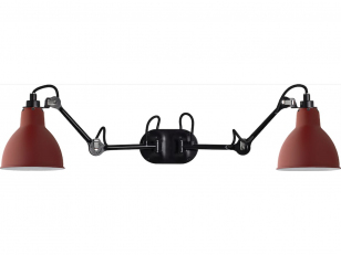 DCWéditions - Lampe Gras N°204 Double - Wandlamp - Black/Red - Arm: 2 x 17 Rod: 2 x 20 Shade: 2 x 15,3 cm