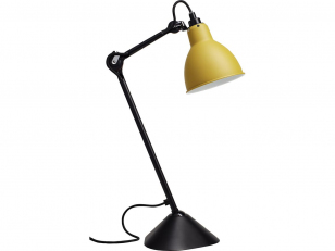 DCWéditions - Lampe Gras N°205 - Tafellamp - Black/Yellow - Arm: 39 x Rod: 20 x Shade: Ø: 14 cm