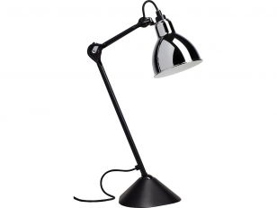 DCWéditions - Lampe Gras N°205 - Tafellamp - Black/Chrome - Arm: 39 x Rod: 20 x Shade: Ø: 14 cm