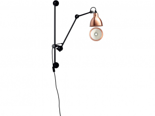 DCWéditions - Lampe Gras N°210 - Wandlamp - Black/Copper/White - Arm: 39 x Bar: 78 cm