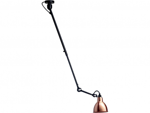 DCWéditions - Lampe Gras N°302 - Pendant lamp - Black/Copper - Adjustable arm: min. 54 - max. 92 x Rod: 20 cm