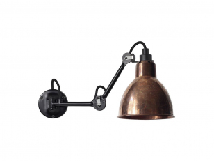 DCWéditions - Lampe Gras N°204 - Wandlamp - Black/Copper/Raw - Arm: 17 x Rod: 20 x Shade: Ø: 15,3 cm