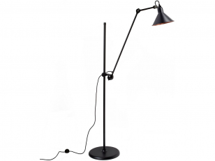 DCWéditions - Lampe Gras N°215 - Vloerlampen - Black/Black/Copper - Arm: 73 x Bar: 135 x Rod: 20 cm