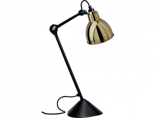 DCWéditions - Lampe Gras N°205 - Tafellamp - Black/Brass - Arm: 39 x Rod: 20 x Shade: Ø: 14 cm