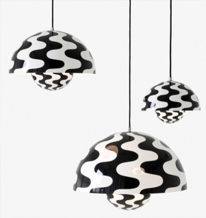&Tradition Flowerpot hanglamp vp2, Pattern Black-White