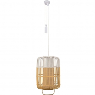 Forestier Bamboo Square Hanglamp Large White