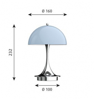 Louis Poulsen Panthella 160 portable tafellamp, Grijs opaal acryl