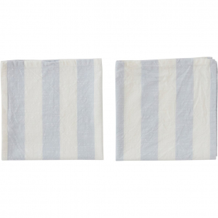 OYOY Striped servet 45x45 cm 2-pack Ice Blue