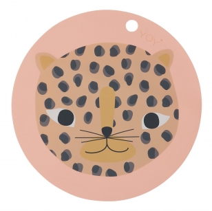 OYOY Snow leopard placemat Coral