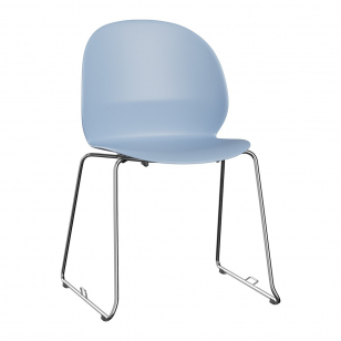 Fritz Hansen N02 Recycle stoel met slede onderstel - Lichtblauw - Koppelbaar