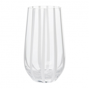 Broste Copenhagen Stripe drinkglas 55 cl Clear-white stripes