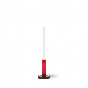Buro Berger kandelaar Bole small red bordeaux - Rood / 15 x 10 x 3,5 cm / Borosilicaatglas