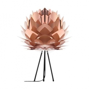 Umage Silvia Medium tafellamp copper - met tripod zwart - Ø 50 cm