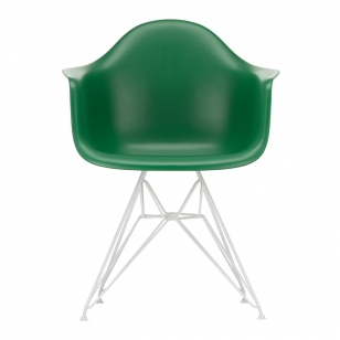 Vitra Eames Plastic Chair DAR Wit Onderstel - Emerald Green