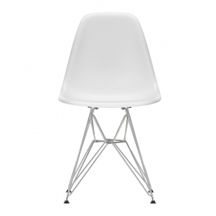Vitra Eames Plastic Chair DSR Stoel Chroom - Cotton White