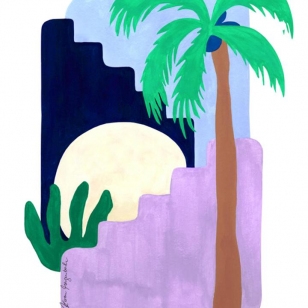 Coconut Palm and Moonlight