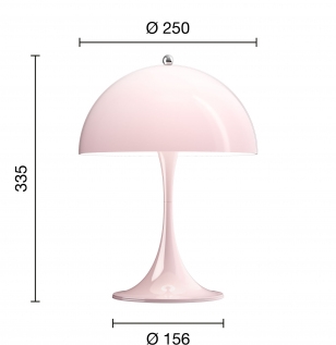 Louis Poulsen Panthella 250 (mini) Tafellamp, Opaal Pale Rose