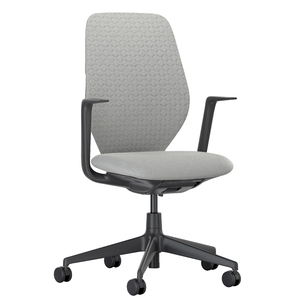 Vitra ACX Soft Fixed Bureaustoel Zwart Onderstel Stone Grey