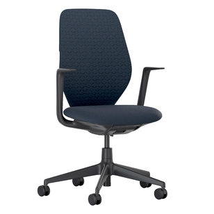 Vitra ACX Soft Fixed Bureaustoel Zwart Onderstel Dark Blue
