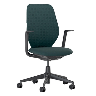 Vitra ACX Soft Fixed Bureaustoel Zwart Onderstel Pine Green