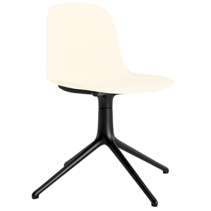 Normann Copenhagen Form Chair Swivel Stoel Met Zwart Onderstel Creme