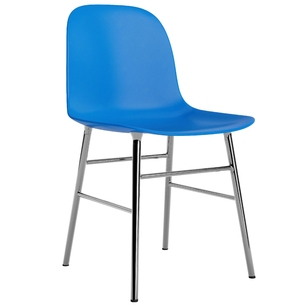 Normann Copenhagen Form Chair Stoel Met Verchroomd Onderstel Felblauw
