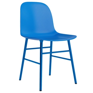 Normann Copenhagen Form Chair Stoel Met Stalen Onderstel Felblauw