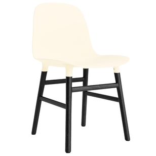 Normann Copenhagen Form Chair Stoel Met Zwart Onderstel Creme
