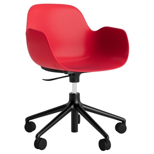 Normann Copenhagen Form Armchair Bureaustoel Met Zwart Onderstel Felrood