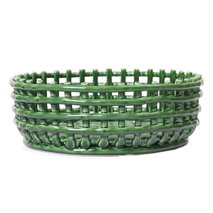 Ferm Living Ceramic Basket Opbergmand Centerpiece Emerald Green