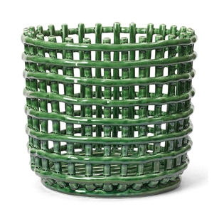 Ferm Living Ceramic Basket Opbergmand Large Emerald Green
