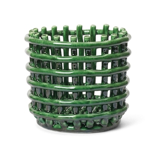 Ferm Living Ceramic Basket Opbergmand Small Emerald Green