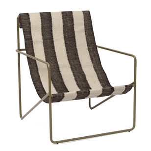 Ferm Living Desert Fauteuil Olive Onderstel Off-white/Chocolate