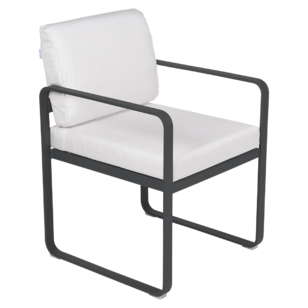 Fermob Bellevie dining armchair tuinstoel Anthracite - Off-white