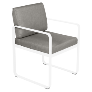 Fermob Bellevie dining armchair tuinstoel Cotton white - Grey taupe